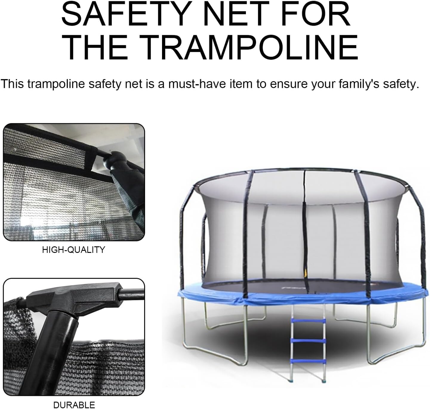 Trampoline Safety Net Replacement Compatible Fence Protection Guard Plastic Safety Netting for Bounce Security