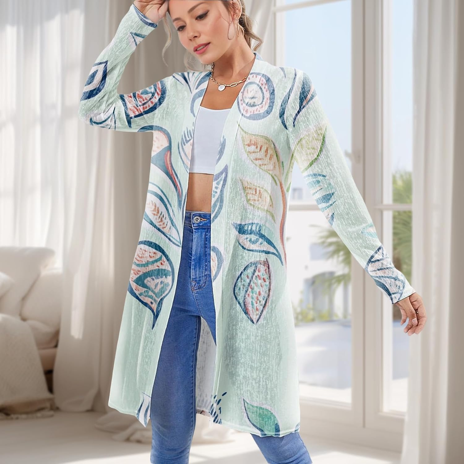 Long Sweater Cardigan for Women Comfy and Soft Casual Oversized Plus Size Beach Fashionable Cover Ups - Image 2