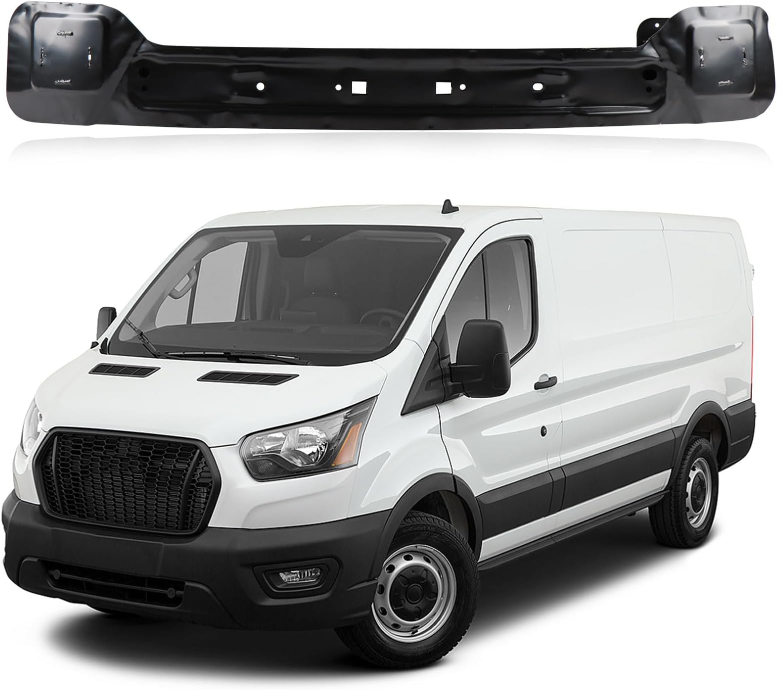 Front Bumper Reinforcement Compatible with Ford Transit-150 250 350 350 HD 2015-2021 Upper Bumper Face Bar Reinforcement Impact Cross Member Replace:LK4Z17757B,LK4Z17757A,FO1006271