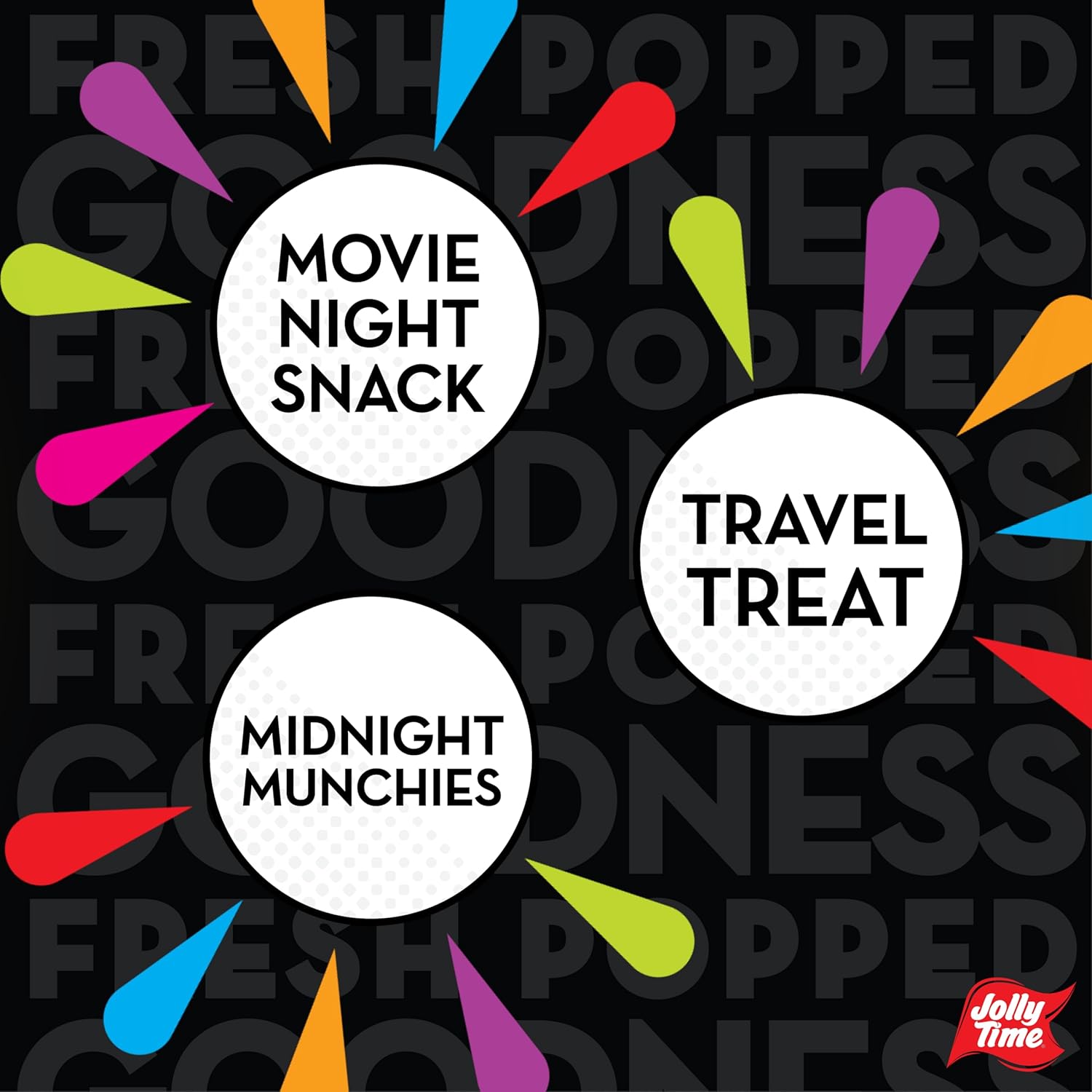 Jolly Time Kettle Corn, Festival Fun Sweet & Salty Glazed Gourmet Microwave Popcorn, 3oz Sharing Bag, 6 Bags Per Carton (3 Ounce (Pack of 36))