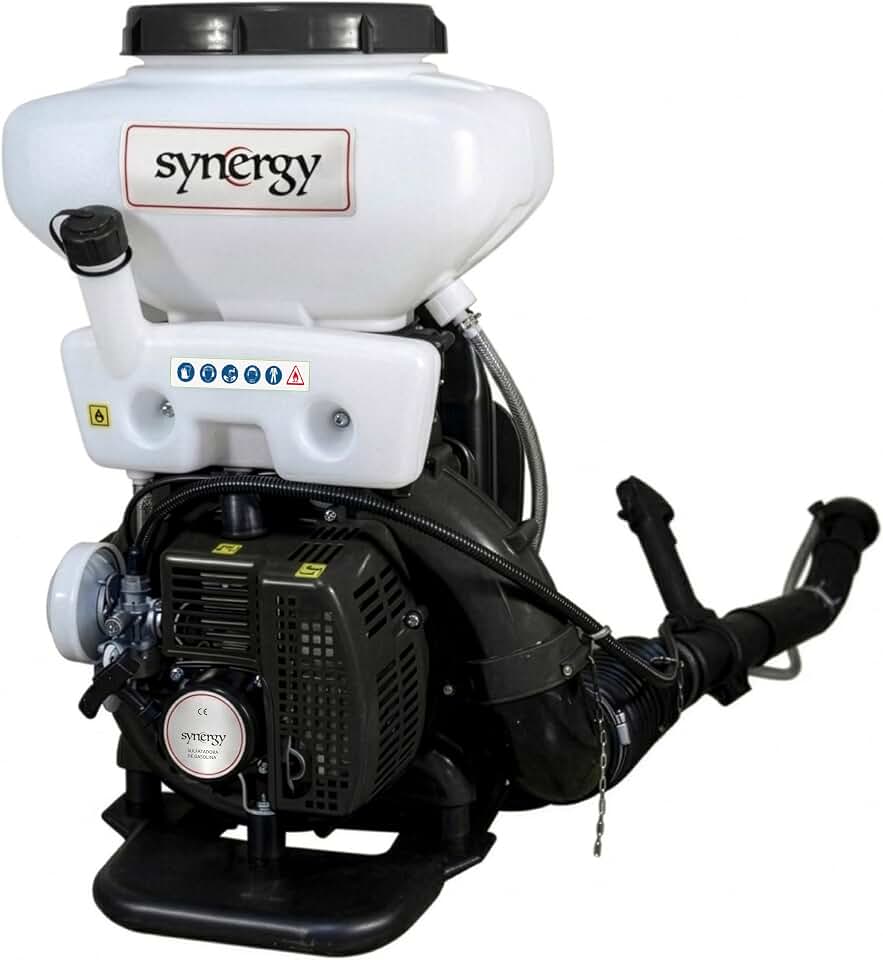 Synergy Sulfatadora de Mochila Profesional a Gasolina K-S42-42cc 2T para Líquido y Polvo, Depósito 14L, 11m de Alcance, Caudal 4L/min, Función Soplador y Mochila Ergonómica