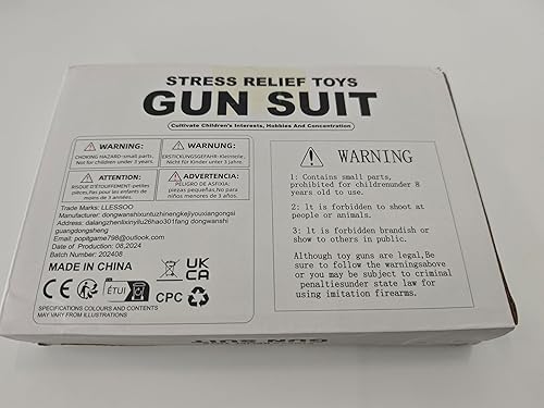 Miniatura 9 de Paquete de 2 juguetes para ansiedad, juguete de plástico con 10 carcasas que se pueden cargar pero no se pueden disparar, cumpleaños Navidad para