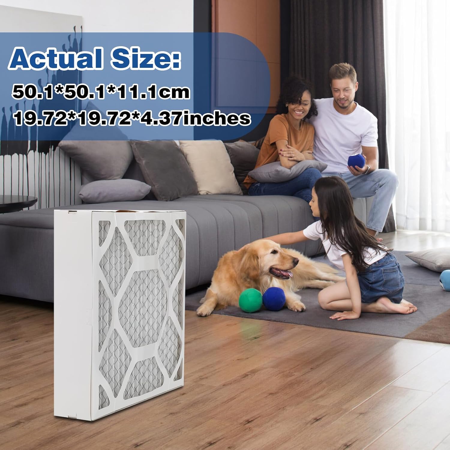 2 pack merv 13 air filter-20x20x5 inch,air conditioner filters compatible with hvac ac furnace air filters, replace part. for fc100a1011,lennox x0585 & more (actual size: 19.72" x 19.72" x 4.37")