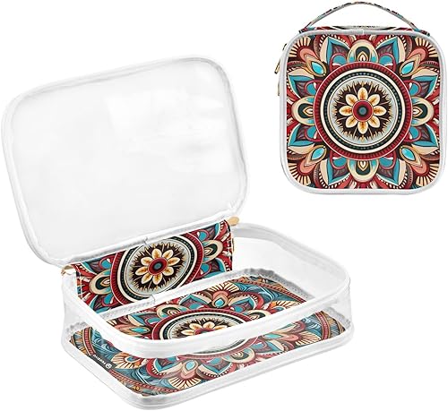 Miniatura 3 de Exotic Mandala Boho Clear Toiletry Bag for Traveling,2 Pack Makeup Cosmetic Bag with Zipper,Travel Bag for Toiletries,Travel Essentials 21215083