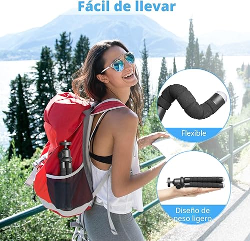 Miniatura 5 de UBeesize - Trípode para teléfono, portátil y flexible, con control remoto inalámbrico y pinza, soporte para trípode de teléfono celular