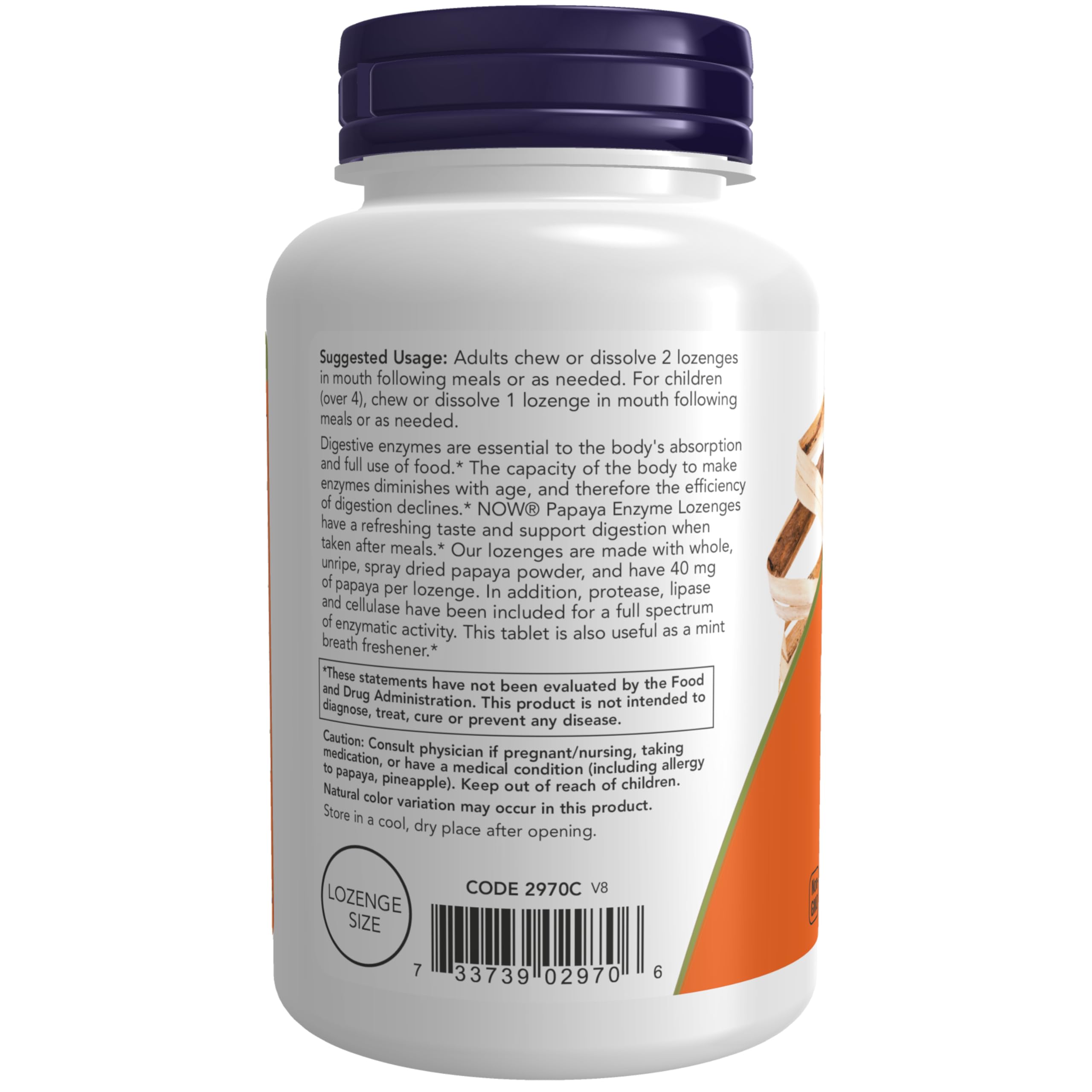 Now Foods, Chewable Papaya Enzymes, 180 Lozenges 1