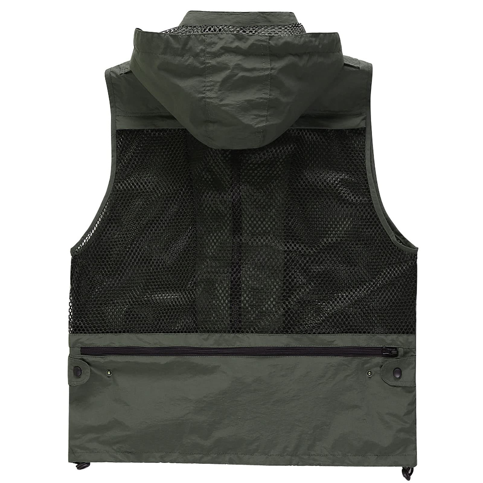 Mire Gilet de Pêche avec Multi-Poches Hommes pour Chasse Randonnée Escalade Voyageant Photographie Extérieur (Size:XL,Color:Rouge)