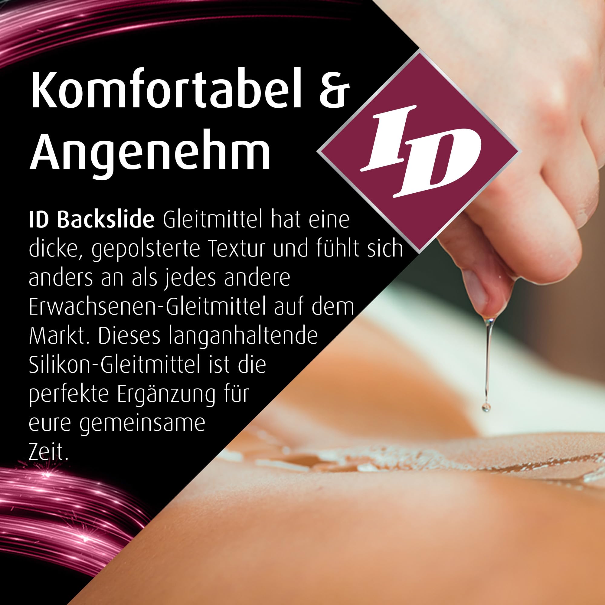 ID BackSlide Silikon-Analgleitgel 250 ml – Premium-Analgleitgel für diskreten Geschlechtsverkehr, wasserfestes Schmiermittel für Männer