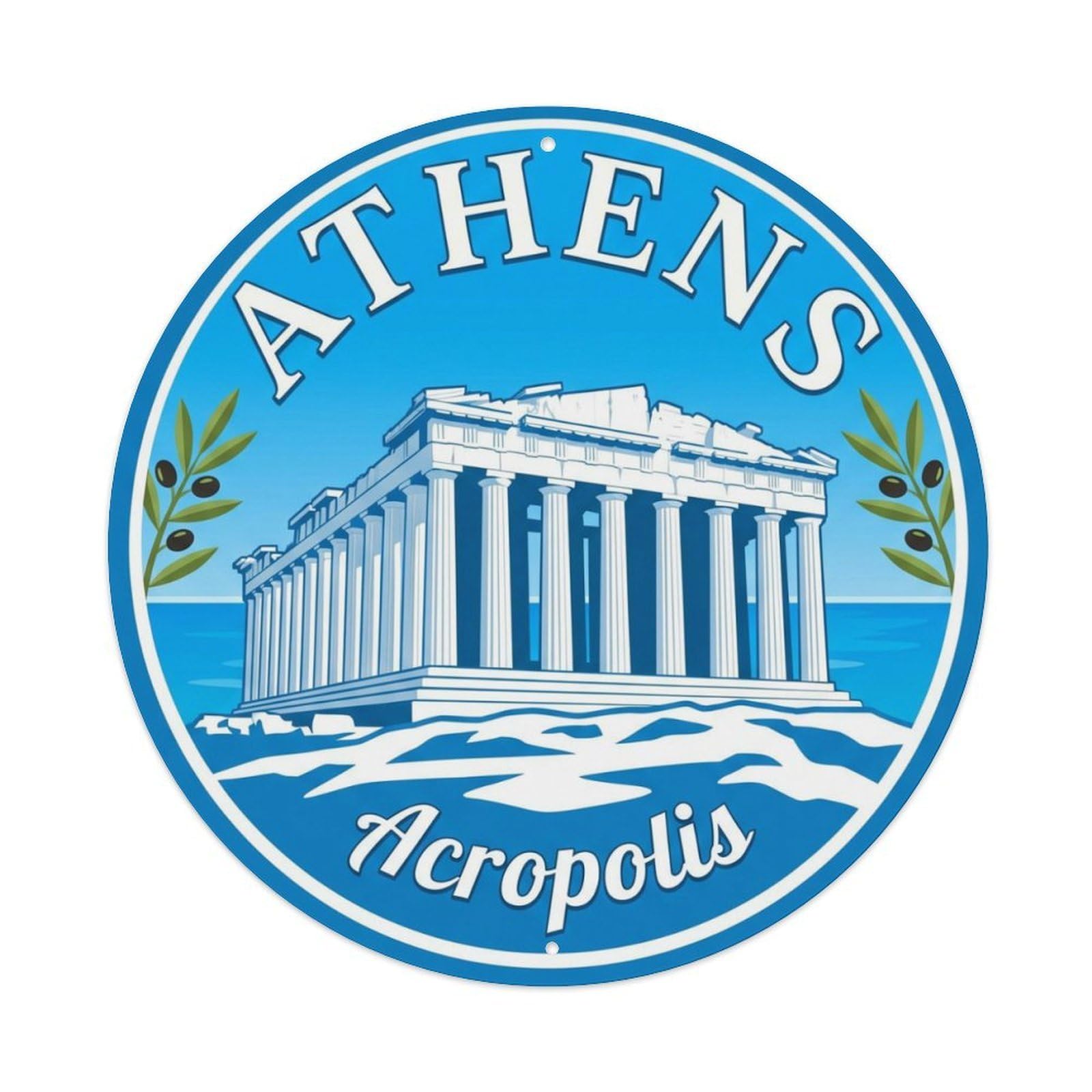 Fqnyr Style Vintage Travel Athens Parthenon Greece Metal Tin Sign