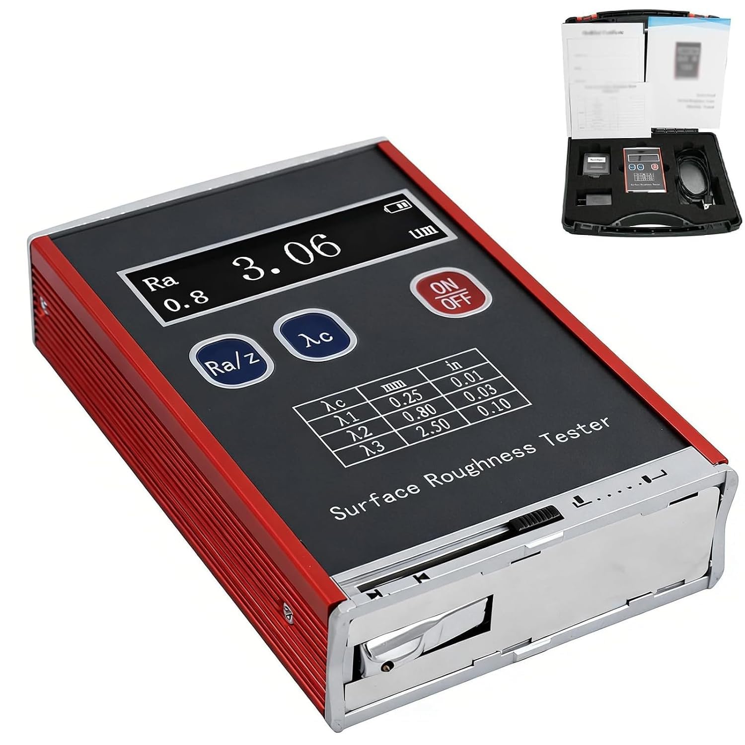 Medidor De Rugosidad Superficial Portátil, Perfilómetro Digital De Mano, Medición De Alta Precisión De 0,01 Μm, Pantalla Oled De Detección Rápida, Para Uso En Inspección Industrial De Metales Y