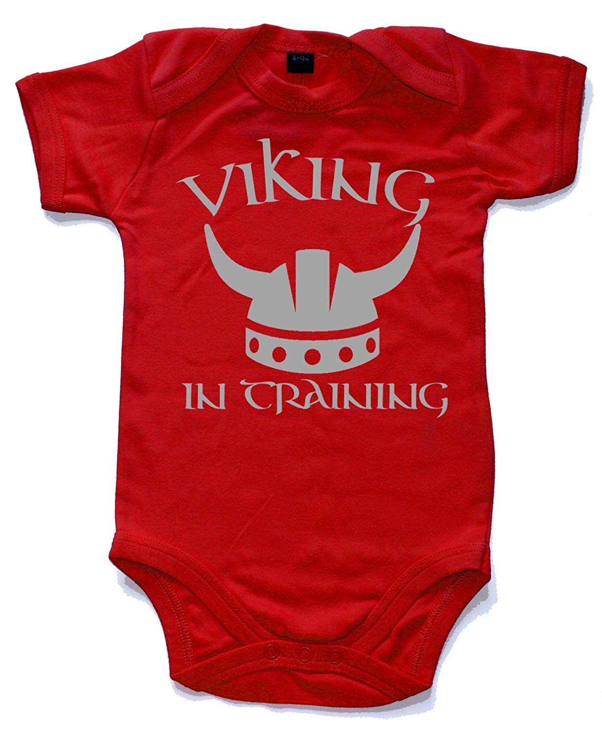 Naughtees Red Clothing - Viking In Training Babygrow Babysuit 0-3 Months