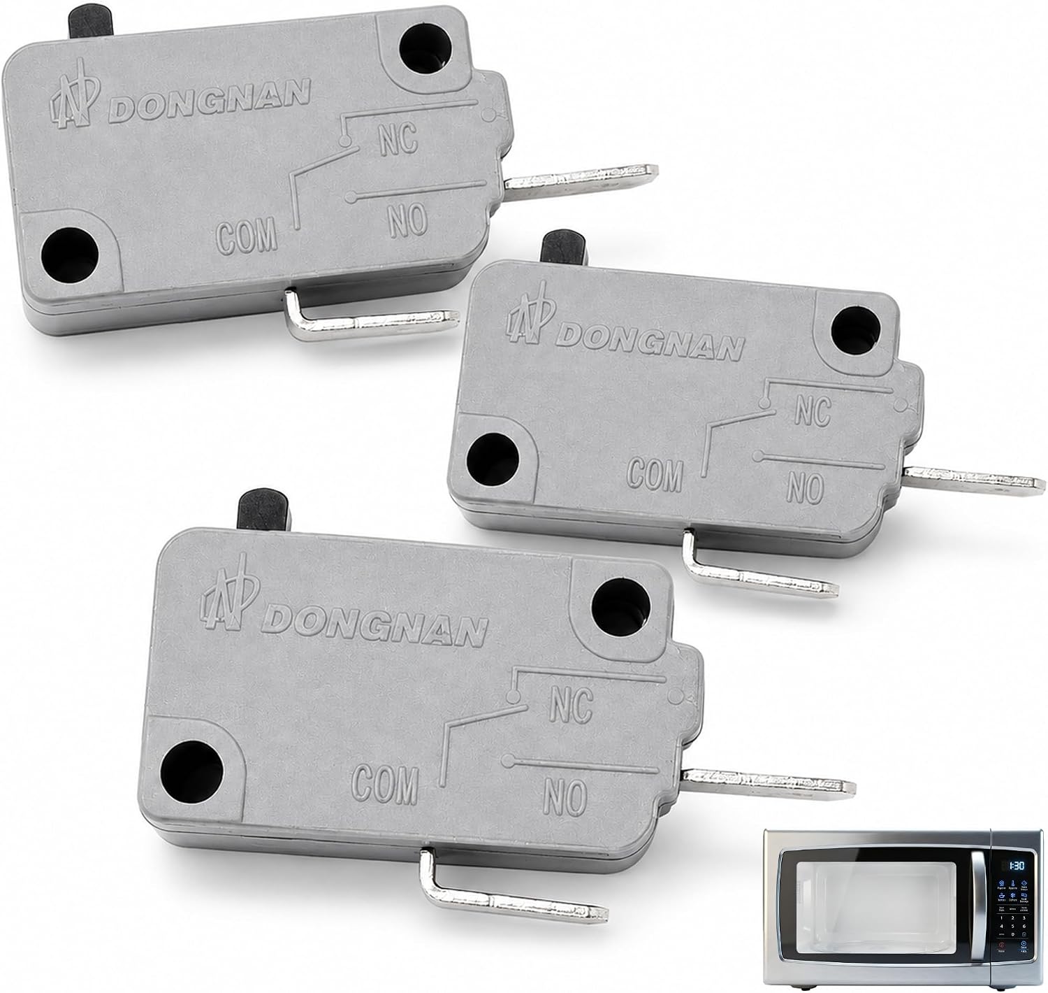 KW3A Microwave Door Interlock Switch 16A 125/250V, 2 NO + 1 NC, 3-Piece Set