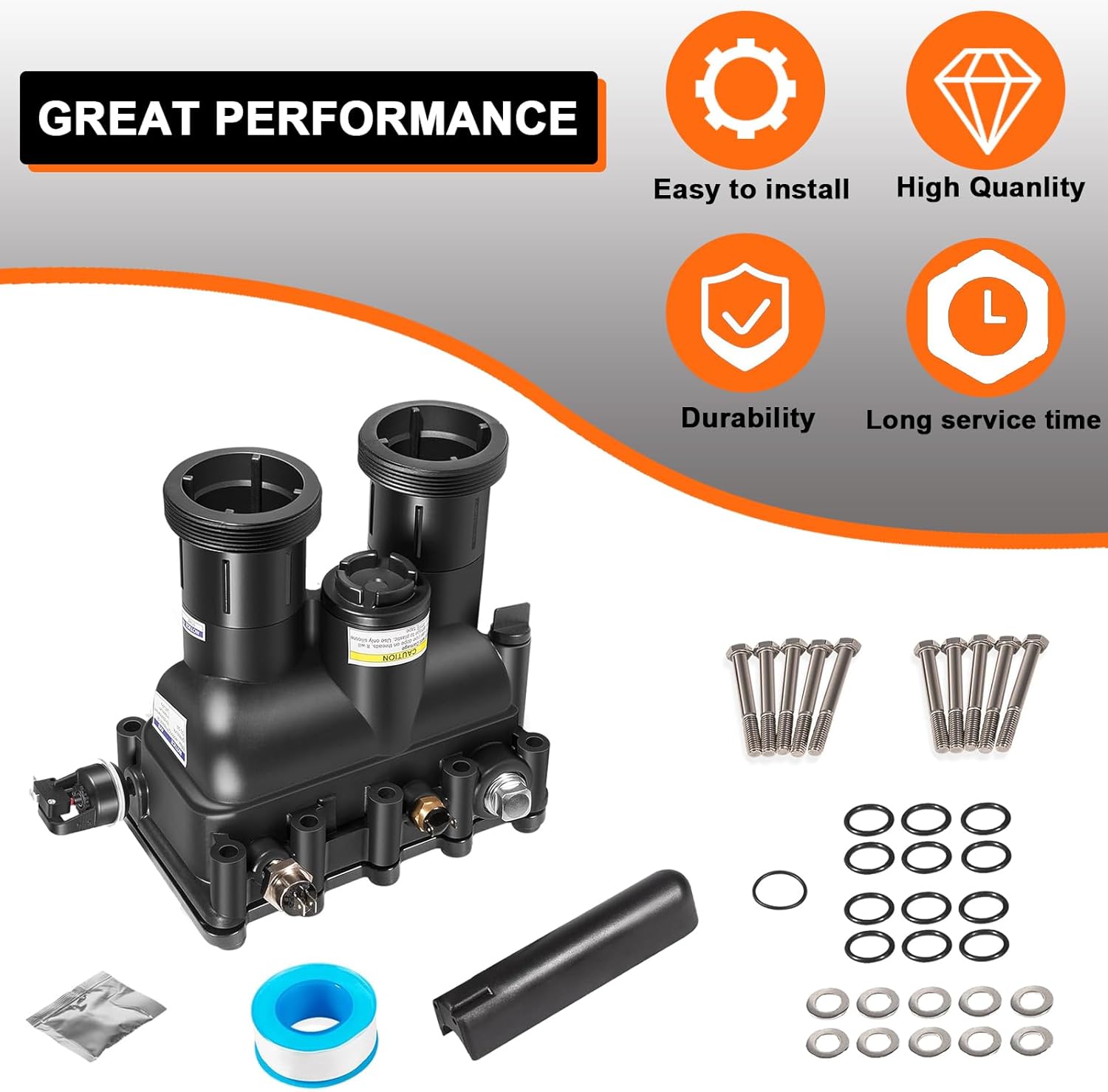 YMT 77707-0016 Fits for Manifold Replacement Kit Pool and Spa Heater Compatible with MasterTemp/Max-E-Therm 400