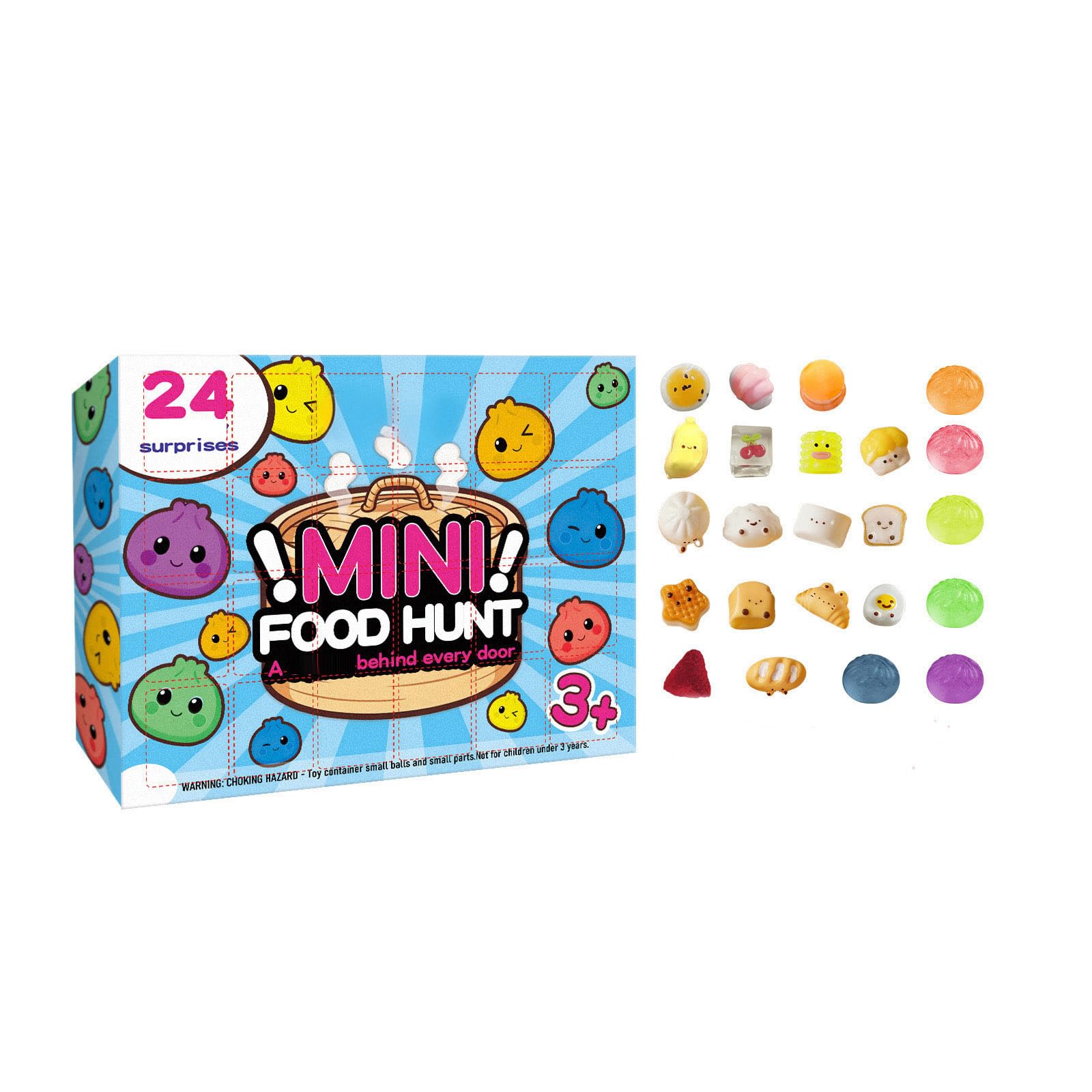 24Pcs Mini Food Squishies Stress Balls, Slow Rising Squeeze Fidget Toys