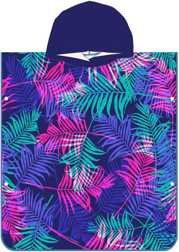 QIYI Beach Changing Towel Quick-Dry Surf Poncho Robe Sand Free Hooded Wetsuit Adult Water Sports Accessories Absorbent Surfing Swim Pool Microfiber Wearable Towels 43.3" x 35.4" - Colored Leaves : Sports & Outdoors