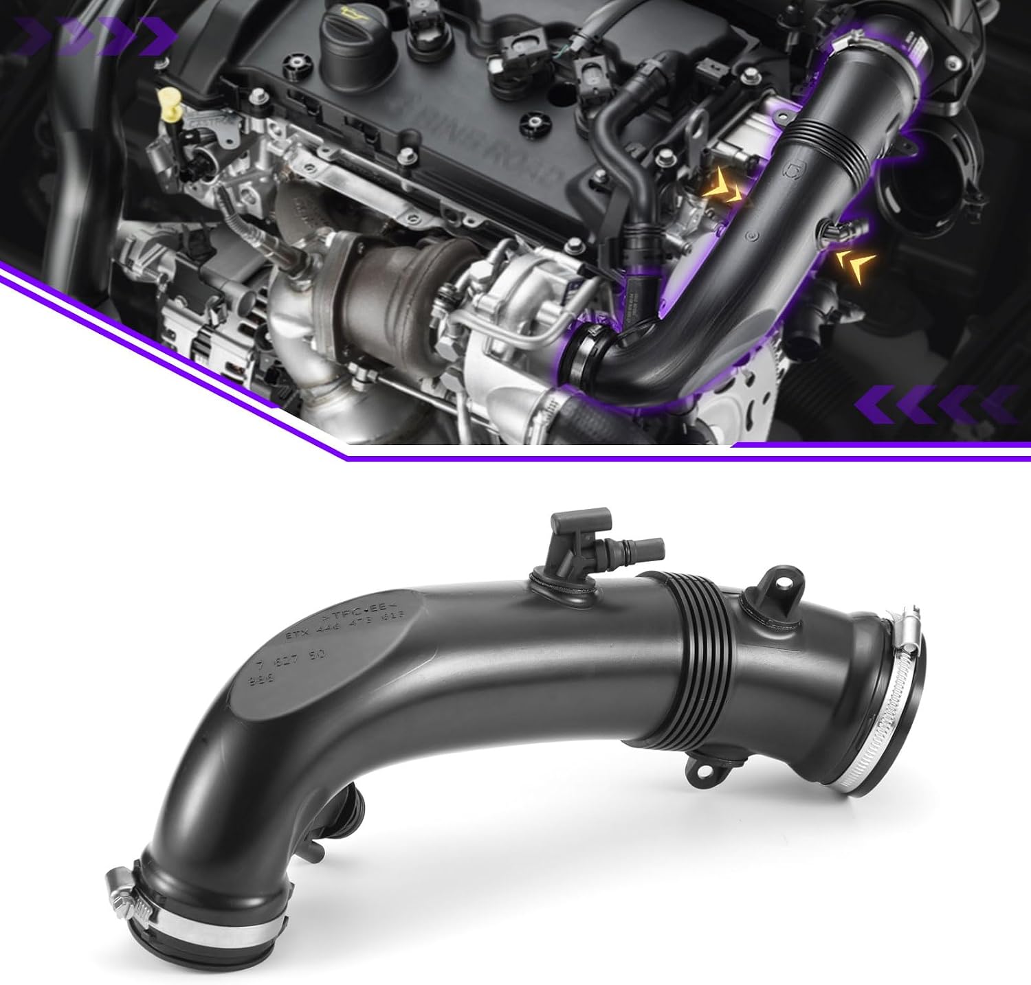 Air Intake Hose Pipe Air Duct Compatible with BMW MINI R55 R56 R57 R58 R59 R60 R61 2009-2016 (Replaces 13717627501 13717607778 13717602692)