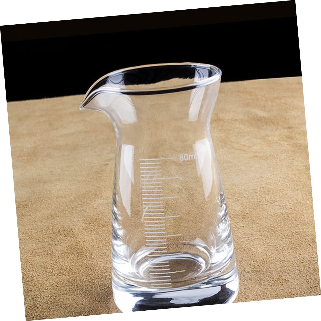 Zerodeko 6 Piece Measuring Cups for Liquids 80ml Wine Jigger Bar Accessory Clear Glass Accurate Drink Measure