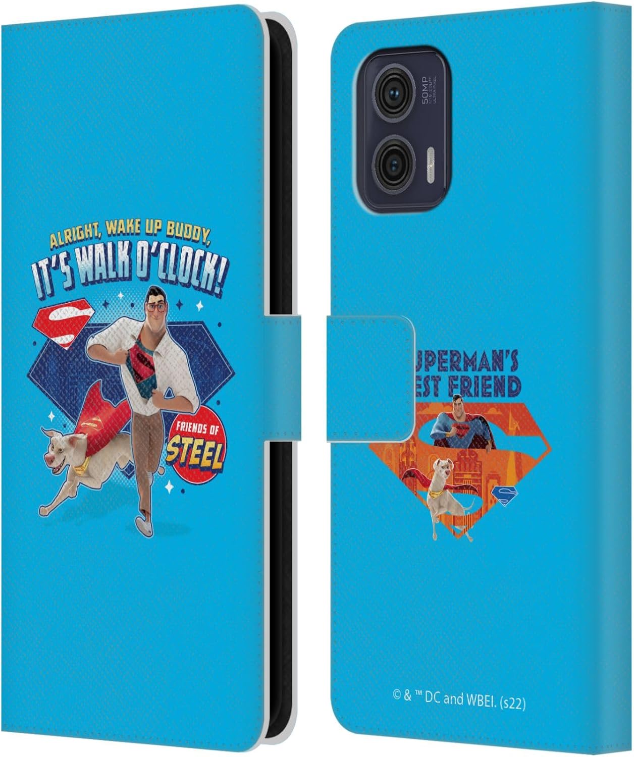 Head Case Designs Officially Licensed DC League of Super Pets It's Walk O' Clock Graphics Leather Book Wallet Case Cover Compatible with Motorola Moto G73 5G