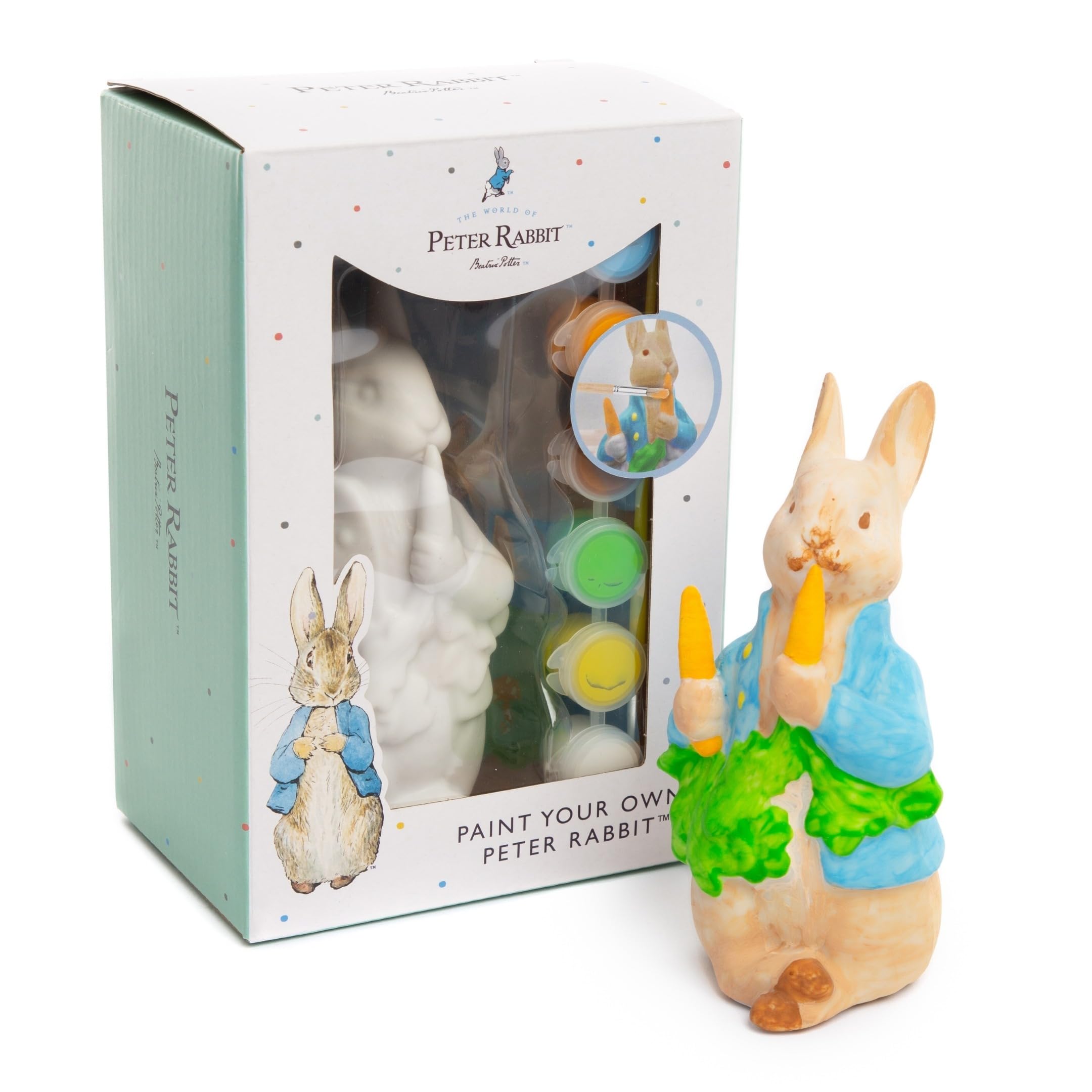 abeec Paint Your Own Peter Rabbit Craft Kit Creative Easter Painting Activity for Kids Ages 3+ Includes Paints Brush Display Scene UKCA CE