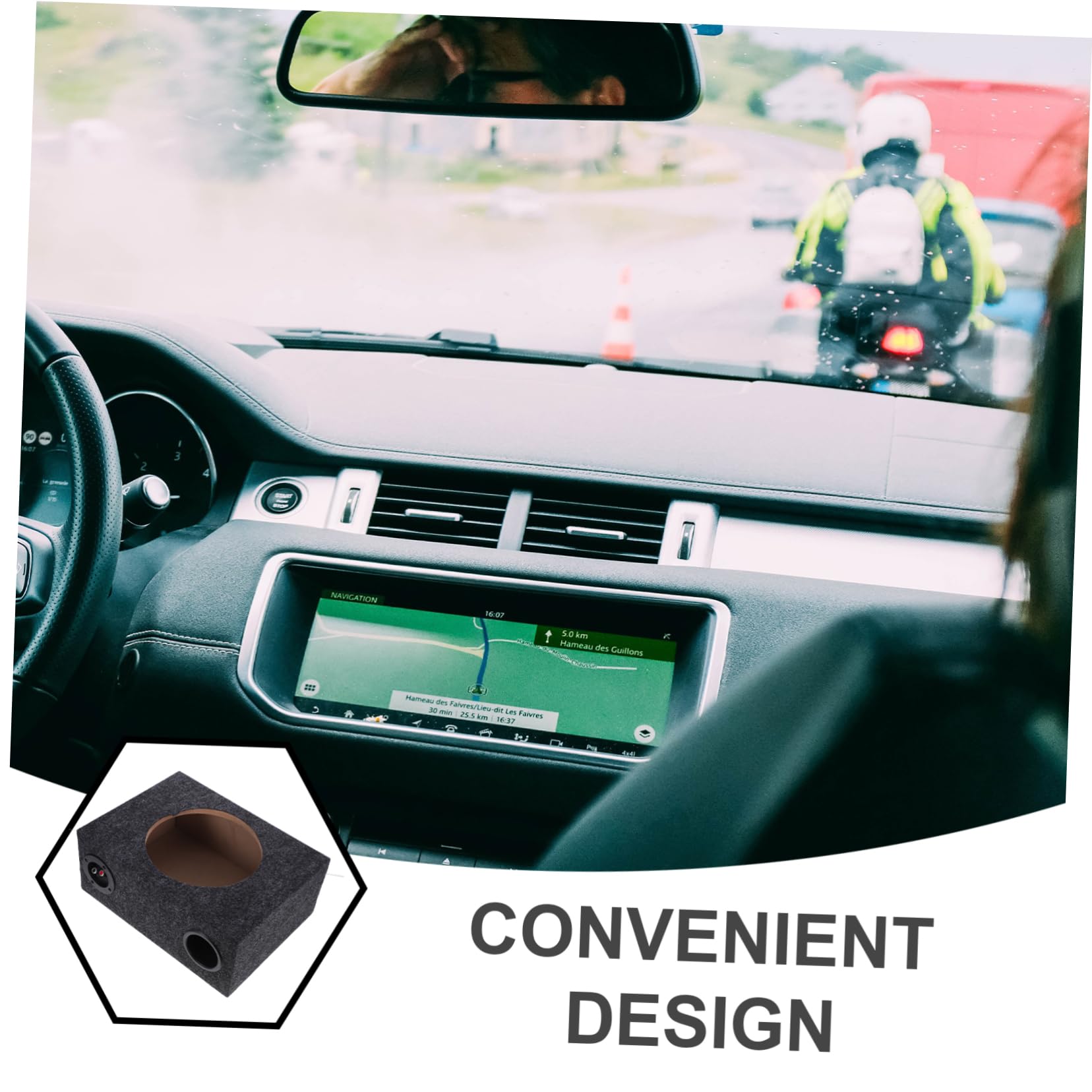 ULTECHNOVO Caja para Subwoofer Cargada de Coche 10 Pulgadas Ultrafina Madera y Abs Sistema de Audio para Automóvil Instalación Rápida y Compatibilidad