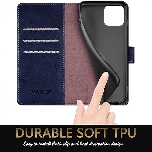 Miniatura 36 de SUANPOT for iPhone 13 Pro（Non iPhone 13 6.1 5G with RFID Blocking Wallet case Credit Card Holder,Flip Book PU Leather Phone case Shockproof Cover