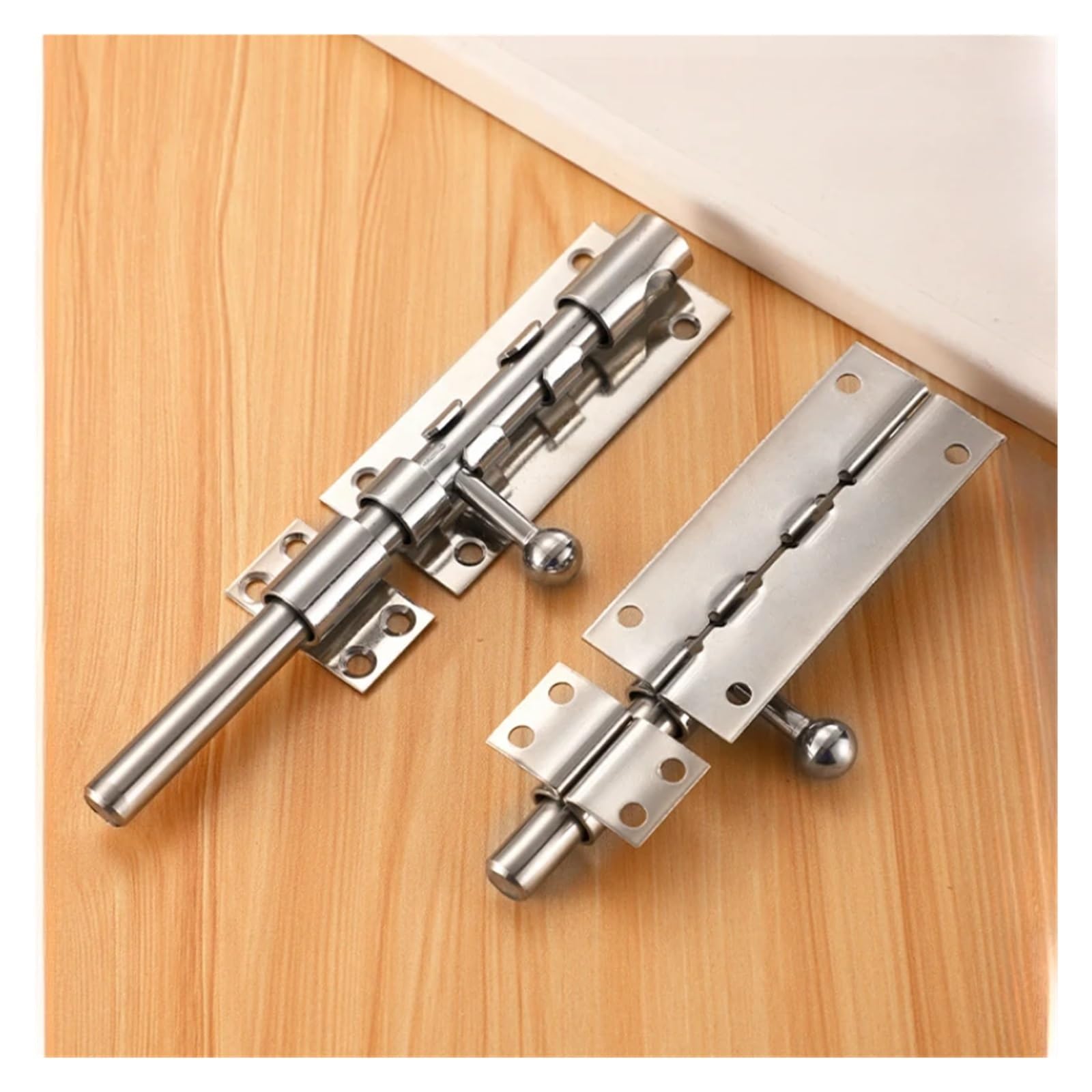 Targette de Porte 6 "8" 10 "12 pouces matériel en acier inoxydable serrure de porte baril boulon loquet cadenas fermoir ensemble brossé(12 inch)