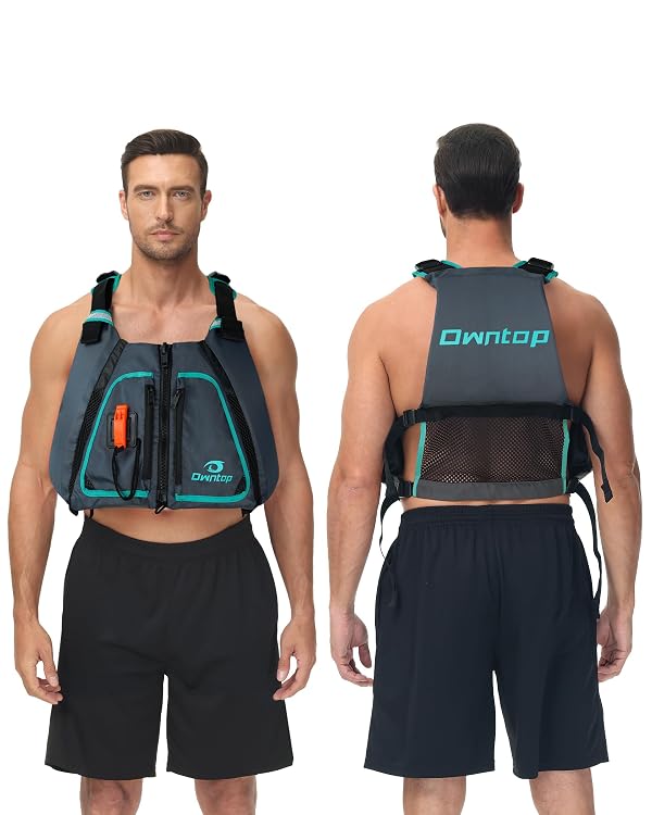 Owntop Swim Jacket Adult, Premium Buoyancy, Paddle Sports Swim Vest, Float Vest for Kayaking Boating Swimming (Gray-Green, M/L) by Owntop - Image 8