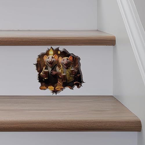 Miniatura 5 de Pegatina de pared 3D con agujero de ratón de Bar Mates