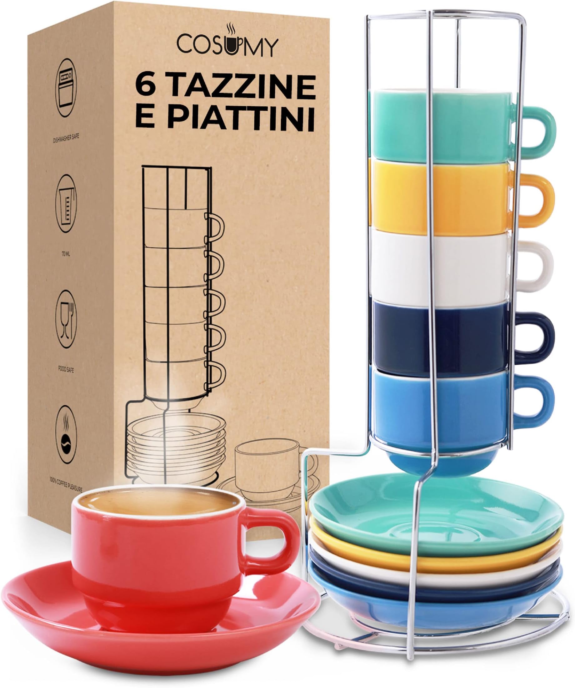 tazzine da caffe con supporto