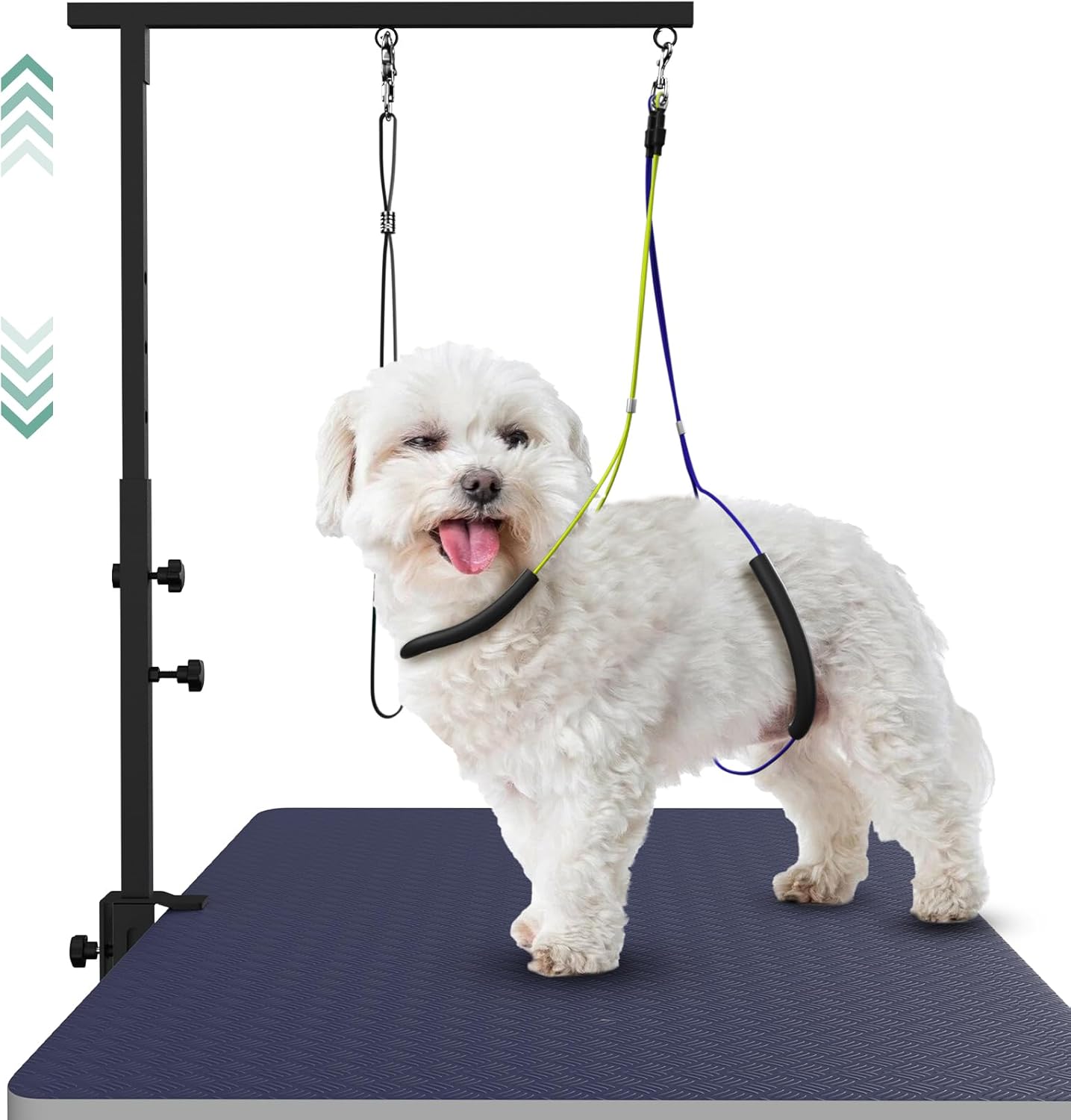 Haligo Folding Dog Grooming Arm with Clamp, Adjustable Stainless Steel Dog Grooming