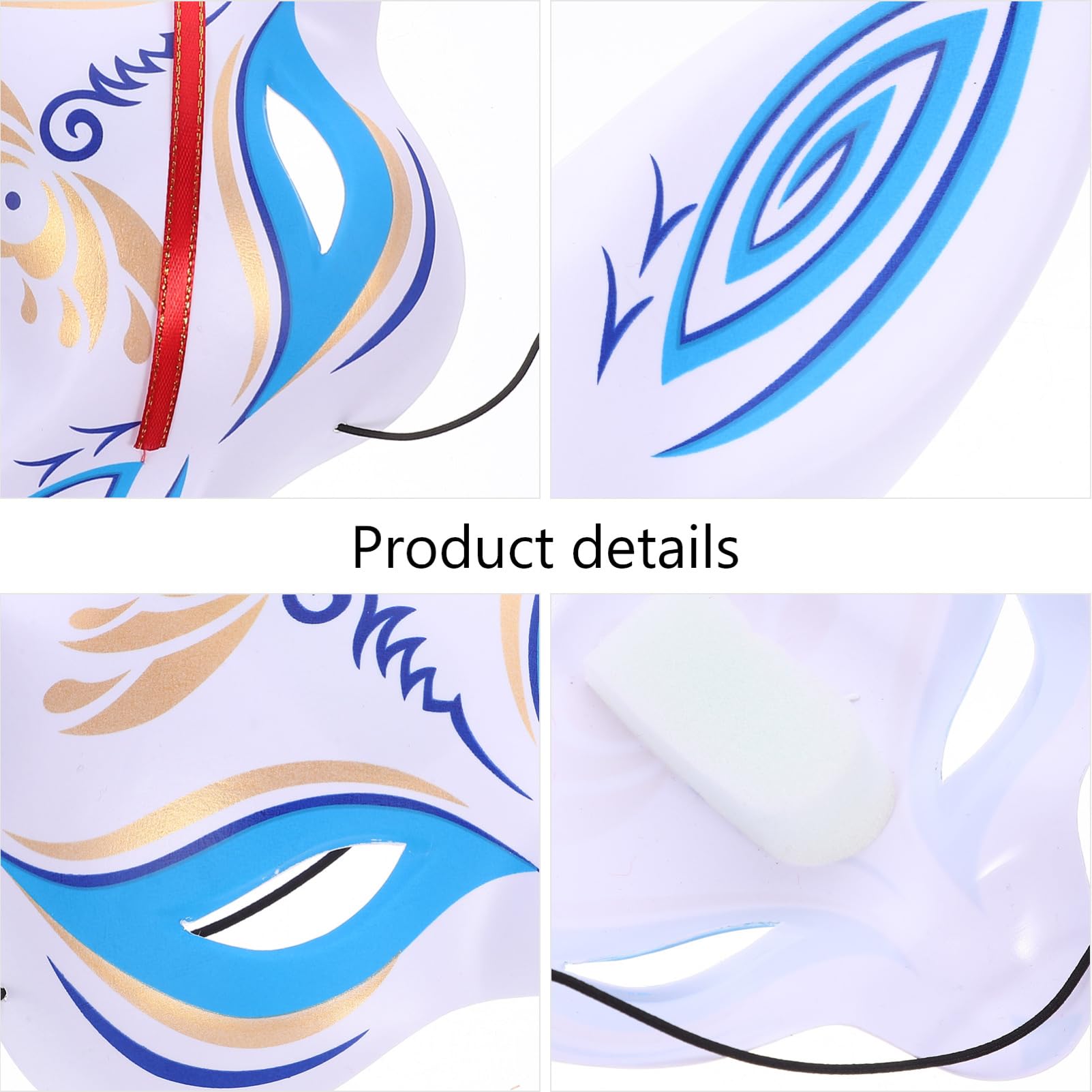 OATIPHO Masquerade Mask for Parties Half Face Japanese Style Animal Mask Comfortable Reusable Cosplay Accessory Unique Decorative Design for Festivals and