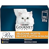 GOURMET PERLE Ricette Delicate Cibo Umido per Gatti Adulti Filettini in Salsa con Pollo