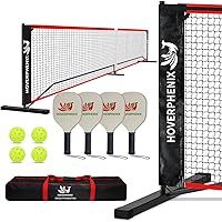 HoverPhenixSports Portable Pickleball Net System - 22FT Regulation Size for Driveway, Outdoor Paddles, Balls & Carry Bag