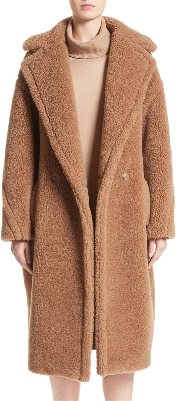 Women's Oversized Long Teddy Bear Icon Coat Faux Fur Luxurious Plus Size Winter Warm Parkas Jacket