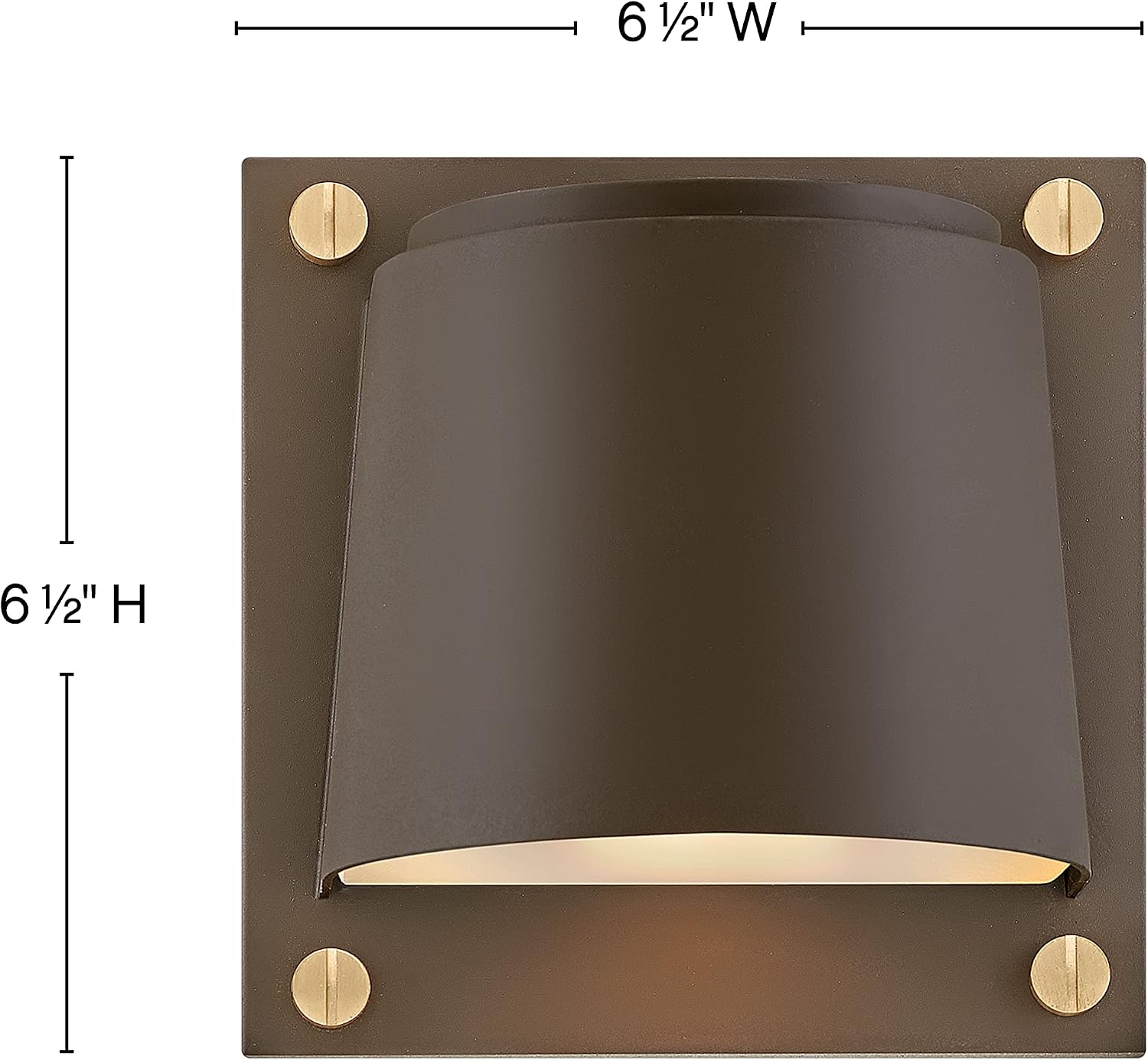 Hinkley Scout Extra Small Outdoor Wall Mount Lantern, Composite w/Anti-Fading, Etched Lens, Modern, Dark Sky, Architectural Bronze w/Brass Accent