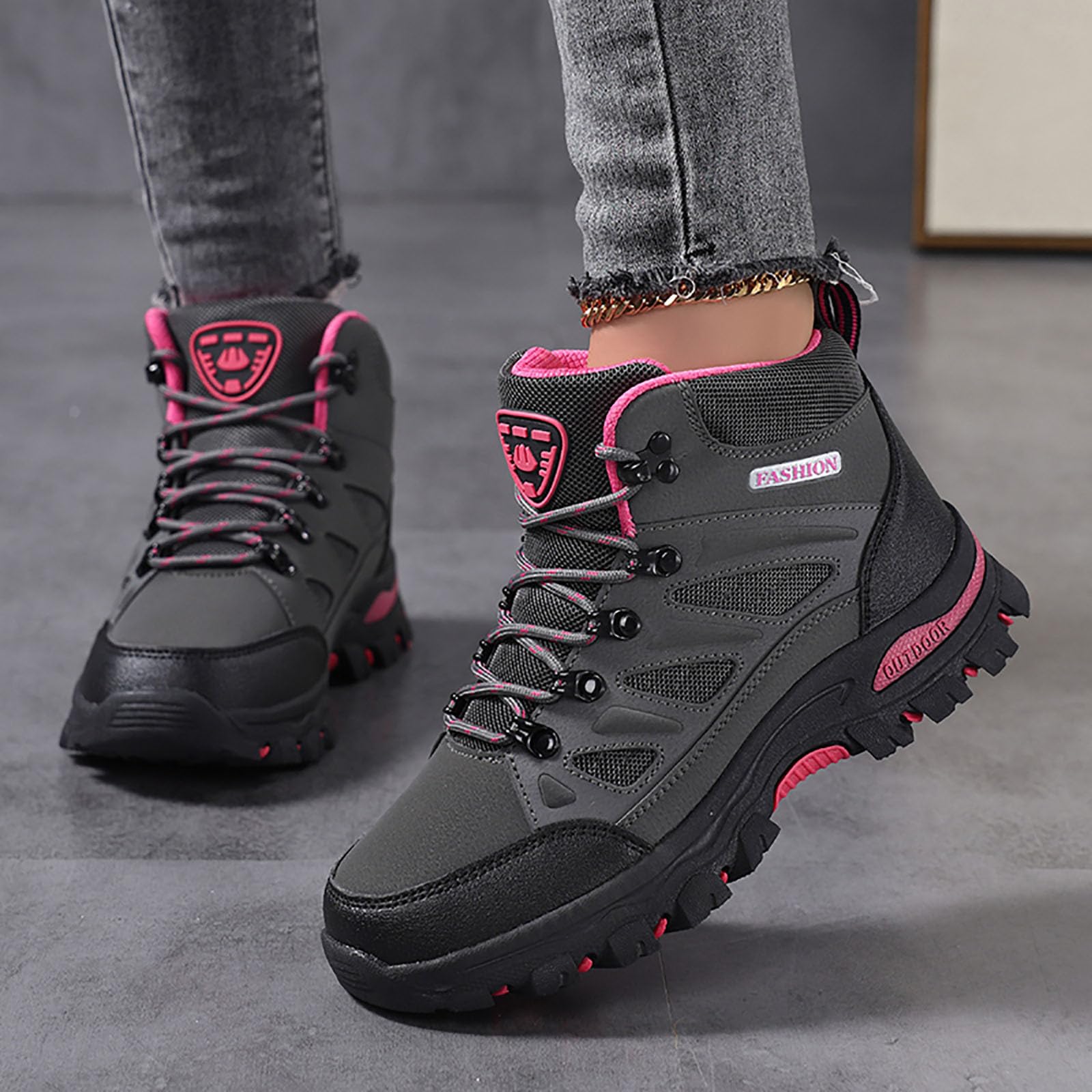 Generisch Botas de senderismo impermeables para mujer, botas de senderismo al aire libre, trekking, camping, trail, botas de senderismo, alta durabilidad, excelentes zapatos de entrenamiento