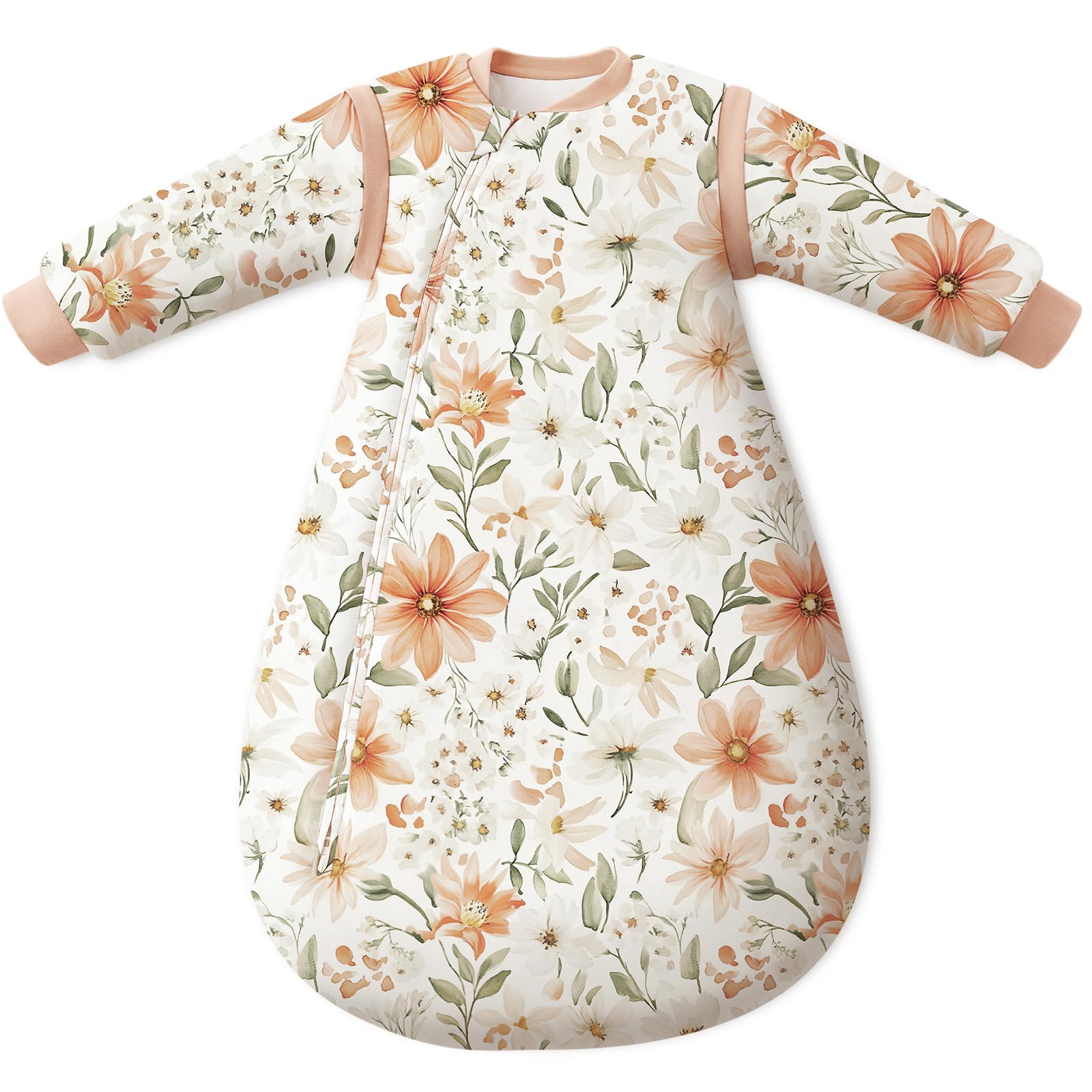 Unnivoll Schlafsack Baby Winter 3.5 Tog Baby Schlafsack 12-18 Monate Baumwolle Babyschlafsack Neugeborene mit Abnehmbare Ärmel Baumwolle Winterschlafsack Baby Warm und Weich 84 cm für Jungen Mädchen