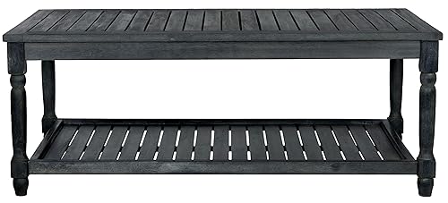 Safavieh Outdoor Collection Oakley Dark Slate Grey Coffee Table