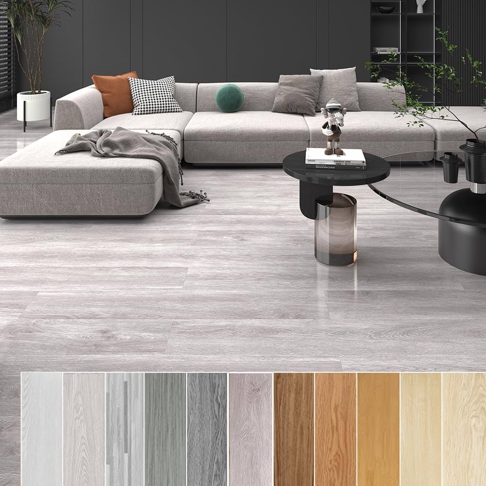 Amazon | フロアタイル 貼るだけ 木目調 【216枚 約18畳】厚手