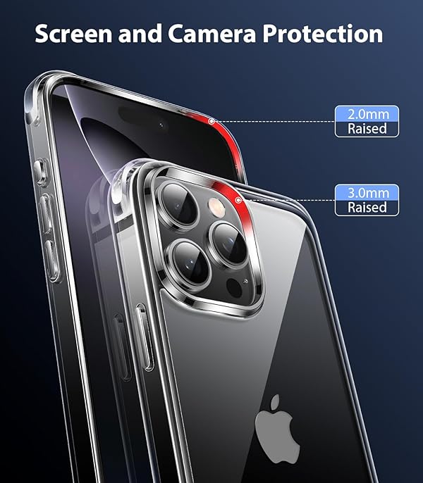Mkeke for iPhone 16 Pro Case Clear [Not-Yellowing] [Military-Grade Drop Protection] Shockproof Protective Clear iPhone 16 Pro Case Phone Bumper for Apple 6.3 inch 2024 by Mkeke - Image 5