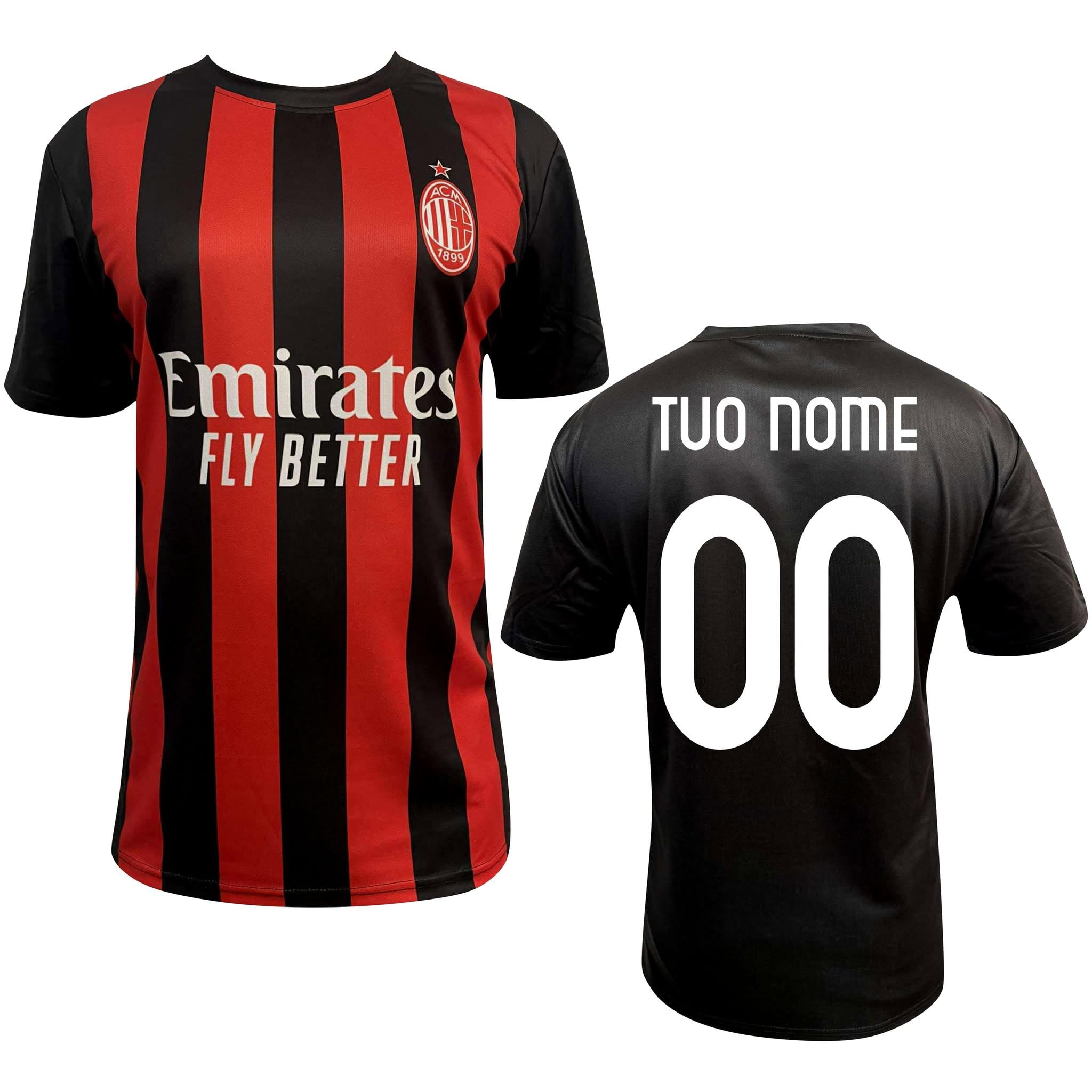 Maglia Milan Replica Stadio Ufficiale Adulto Bambino Personalizzabile
