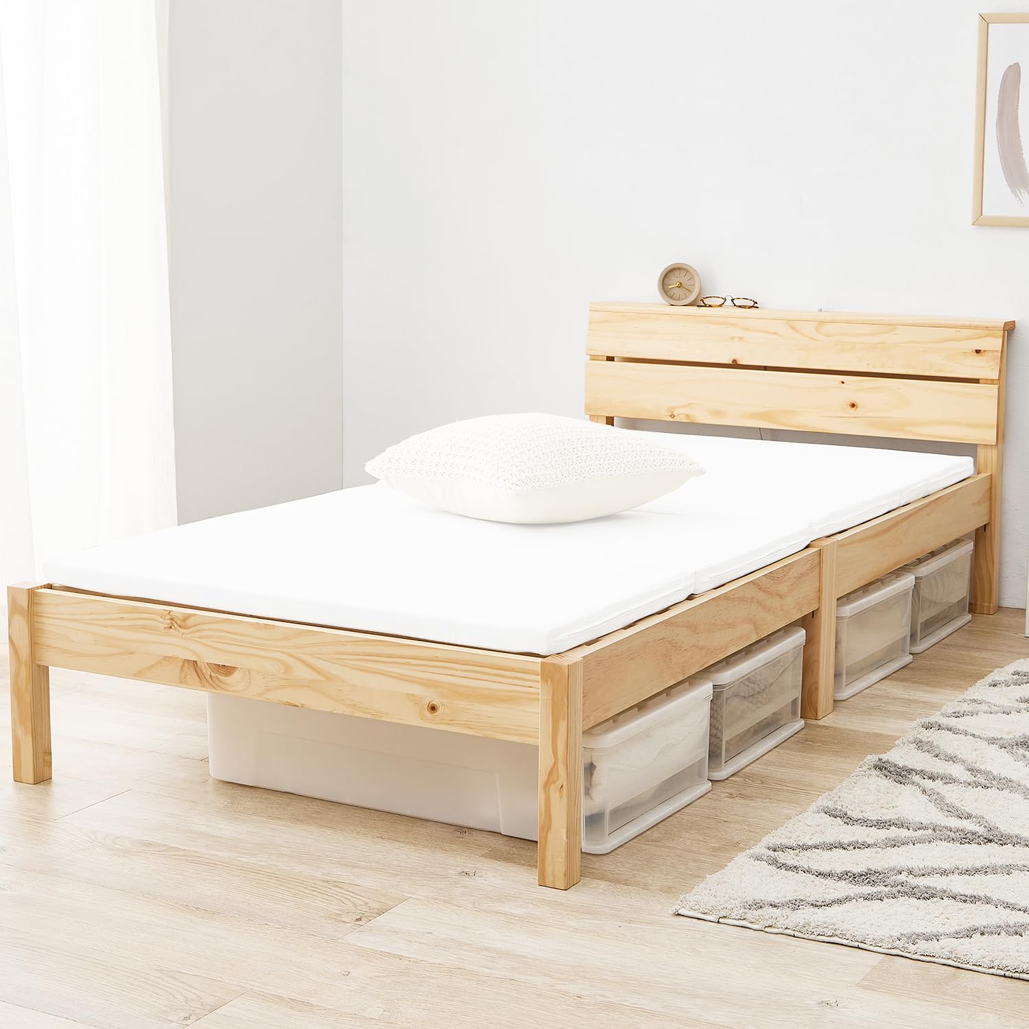 ベッドフレーム hatogoya Amazon｜萩原 ベッド すのこベッド ベッドフレーム 【組立”3分