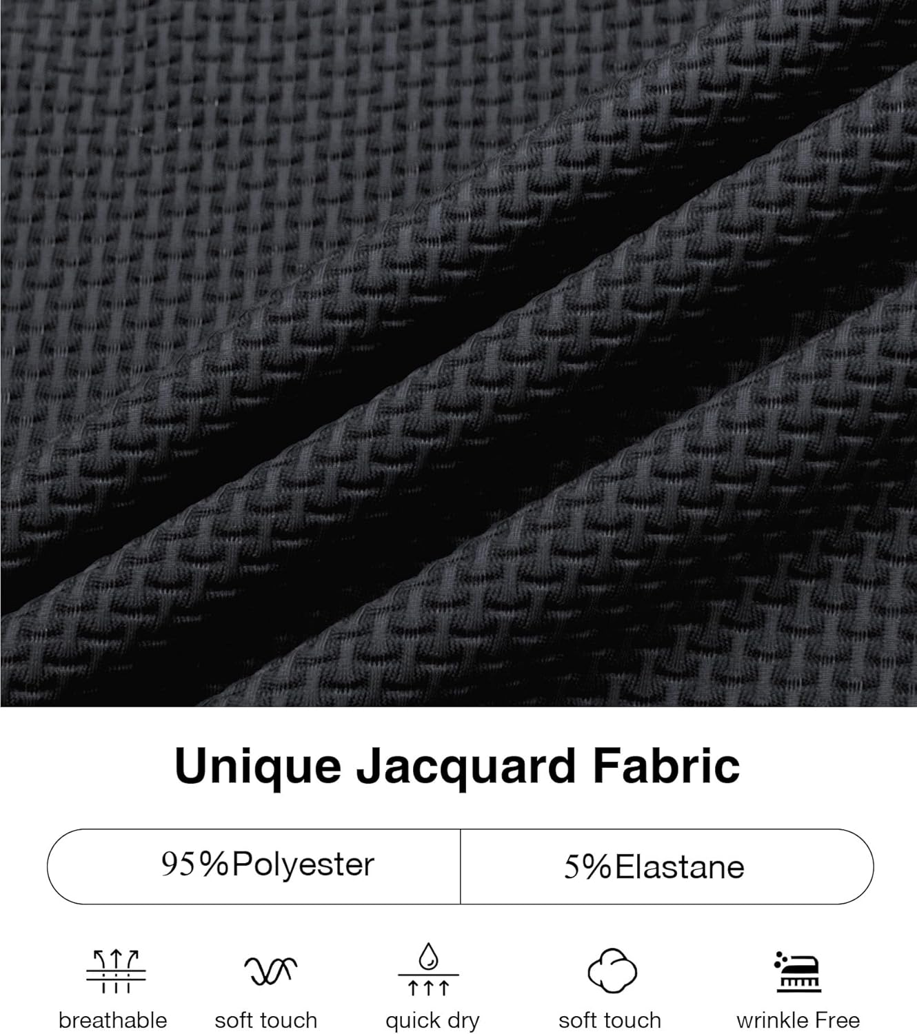 ZITY Mens Polo Shirts Short Sleeve Athletic Golf Polos Moisture Wicking Casual Polo Shirts for Men Jacquard Collared T Shirts - Image 5