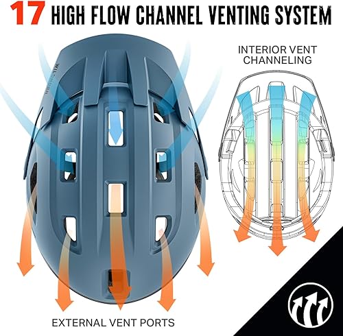 Miniatura 4 de Wildhorn Corvair - Casco de bicicleta de montaña para hombres y mujeres con máxima ventilación, sistema de ajuste FTA y visera ajustable. Cascos de