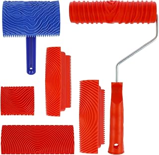 Wood Graining Painting Tool Set, Wood Grain Roller Tool Wood Grain Tool Rubber Wood Pattern Graining Knurling Tool, DIY Wall Decoration Painting Tool Kit for DIY Room Art Decoration (5)