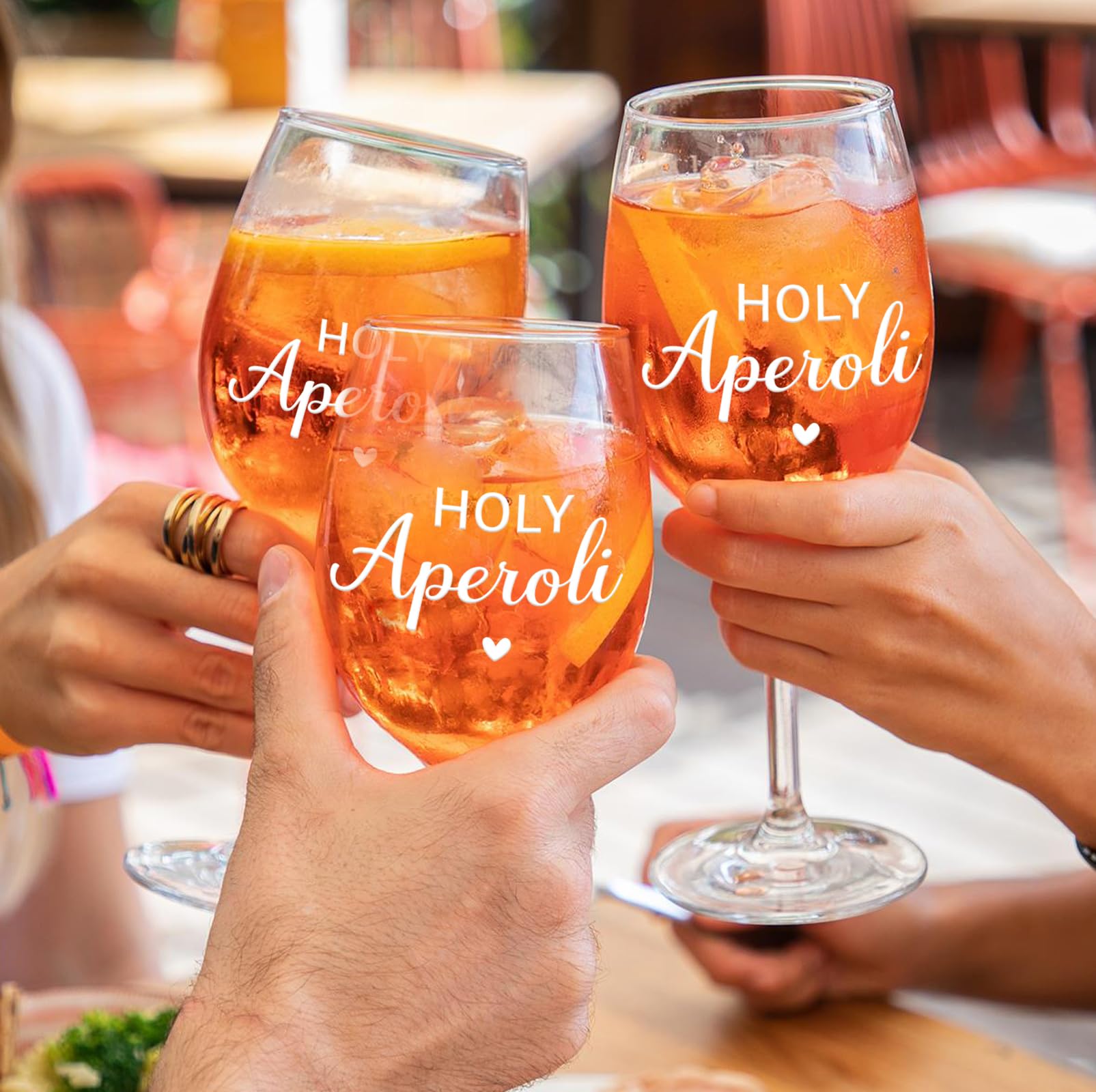 18-teiliges Aperol Spritz Geschenkset – 6 Untersetzer, 6 Glas-Strohhalme, 6 Aufkleber, Für Mottopartys