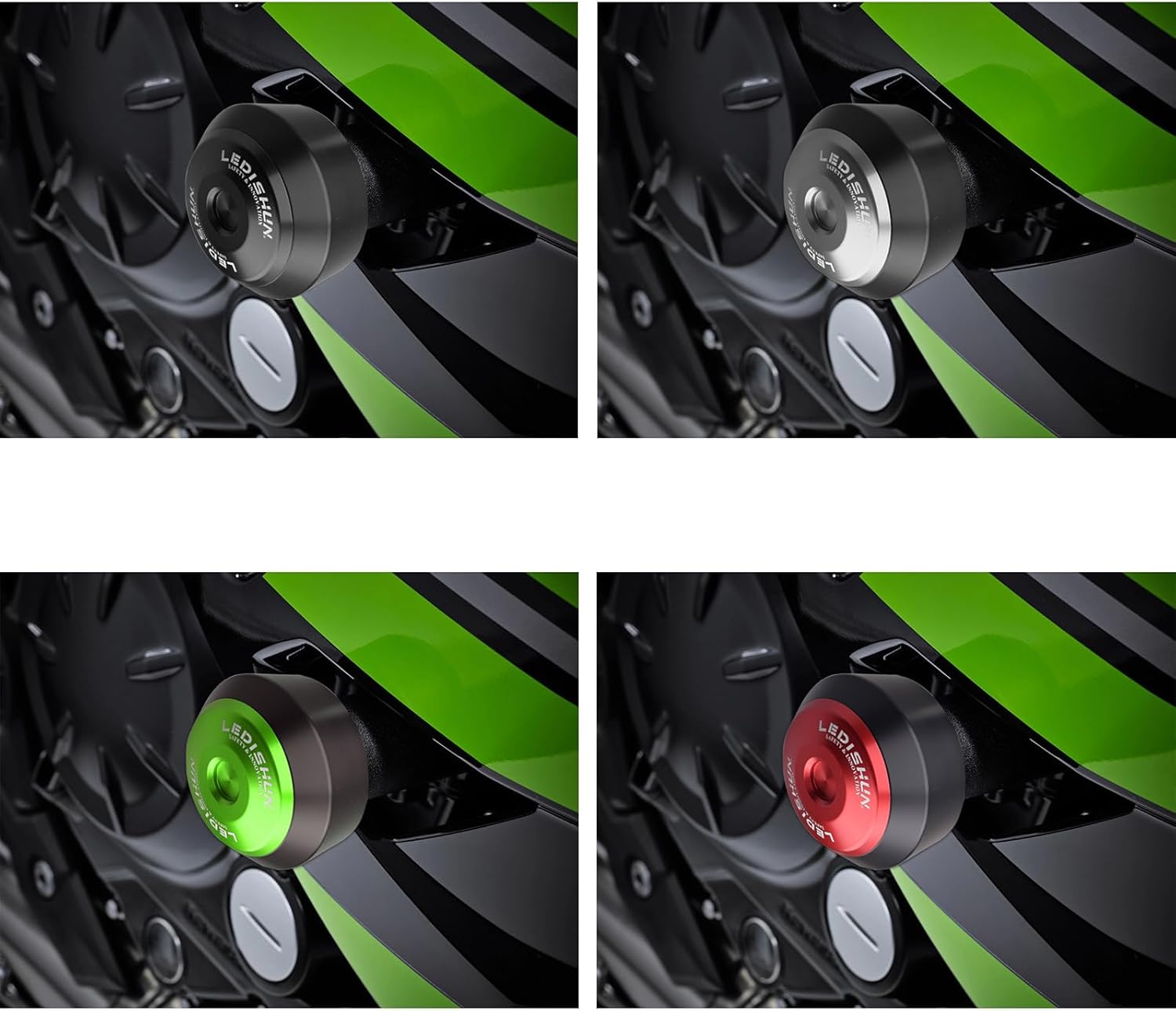 for Ninja ZX10R ZX-10R ZX-10RR Motorcycle Falling Protection Frame Sliders Fairing Guard Anti Crash Pad Protector (for Kawasaki Vehicle) Year 2011 Onwards (Green)
