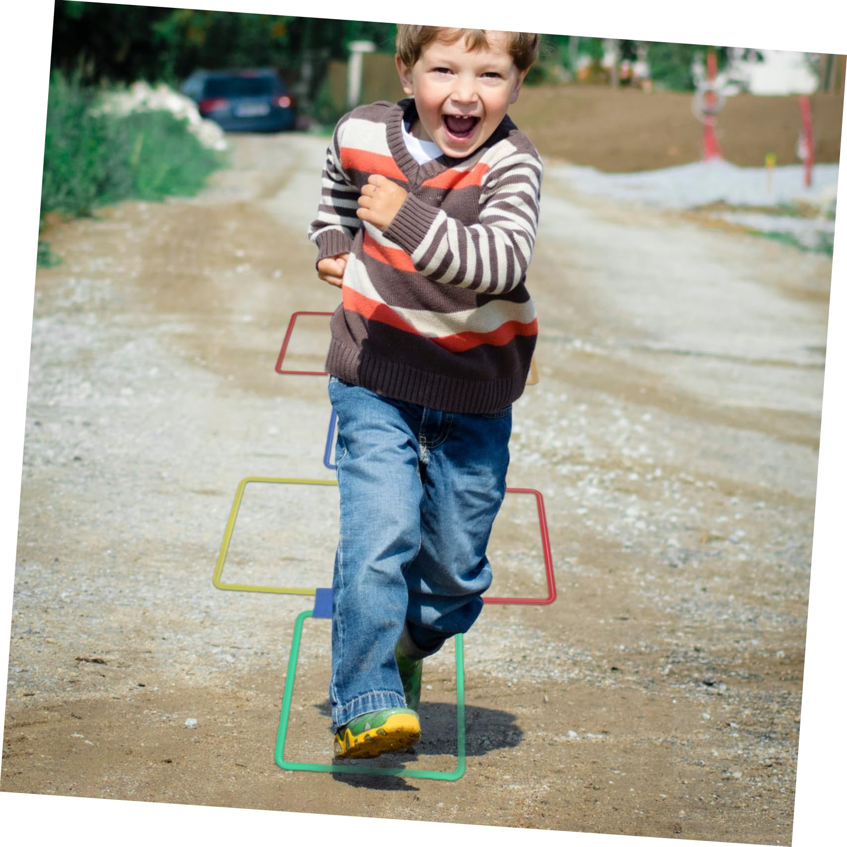 ifundom 1 Set Jumping Ring with Connectors Beanbag Storage Bag Agility Fun for Activities