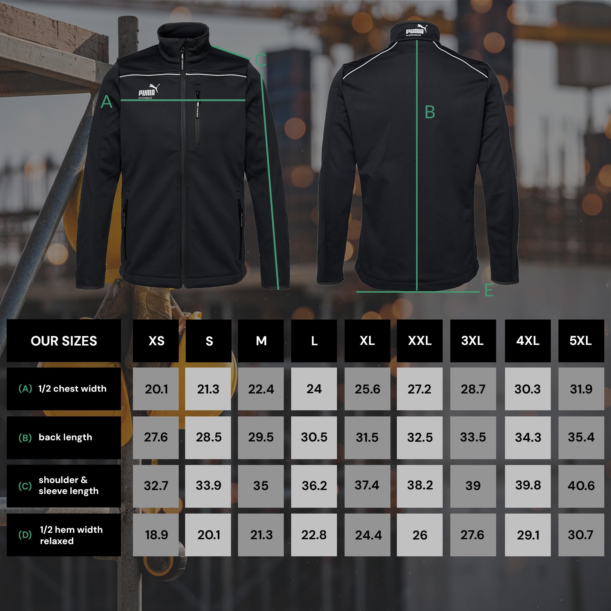 PUMA WORK WEAR Chaqueta de trabajo premium – Chaqueta softshell de tejido resistente y reflectores