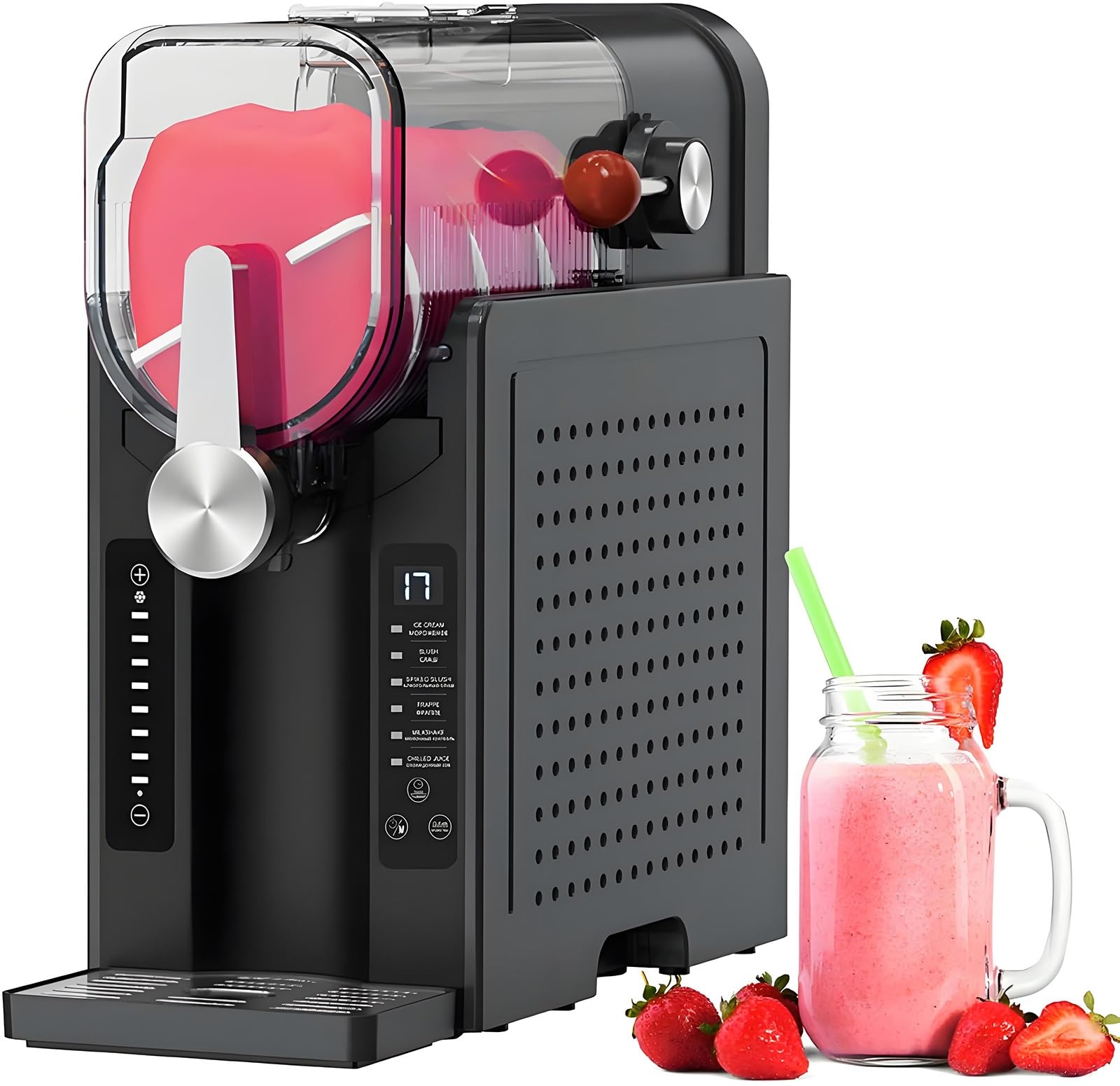 Granita professionale, macchina per bevande e granite da 1.6 l, non necessita di ghiaccio, 6 programmi preimpostati, timer autopulente da 12 ore, margarita ghiacciate, frappé e altro ancora